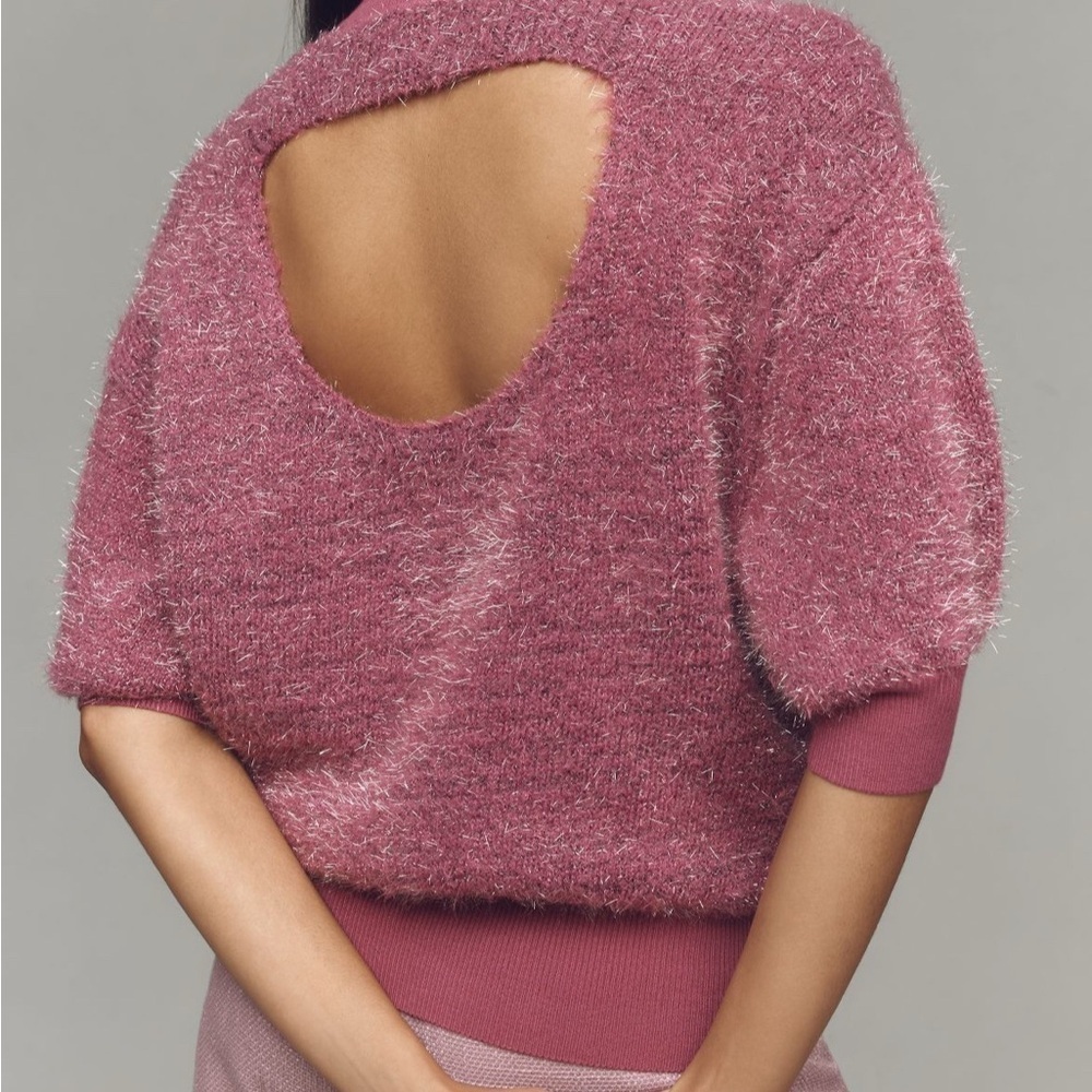 Anthropologie Maeve Pink Fuzzy Sweater Size XXS - Picture 2 of 10